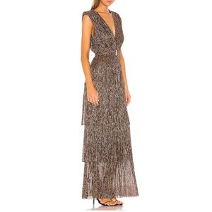 Stretch Sparkle Gown in Bronze Wedding Guest Bridesmaid dress